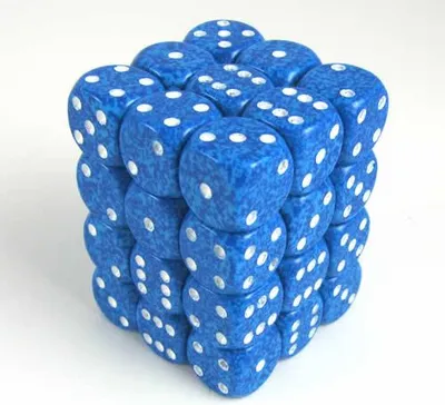 Produktbild von Chessex Würfel Water Speckled D6 Set 12mm 36 Stück blau