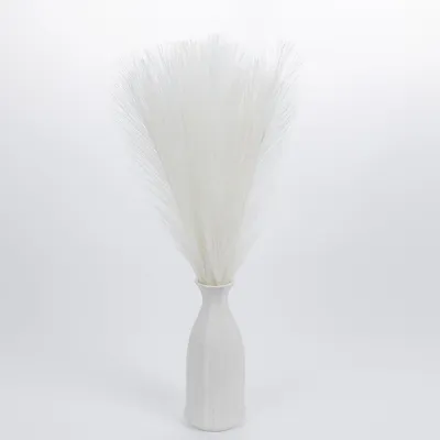 Image de Herbe de la pampa, 55 cm, décoration avec des fleurs d'herbe de la pampa séchées, herbe de la pampa artificielle pour la décoration d'intérieur (blanc laiteux, 20 pièces)
