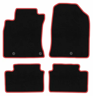 Produktbild von Fußmatten Automatten Velours Schwarz/Rot für Kia Proceed III 2018- Set 4-tlg