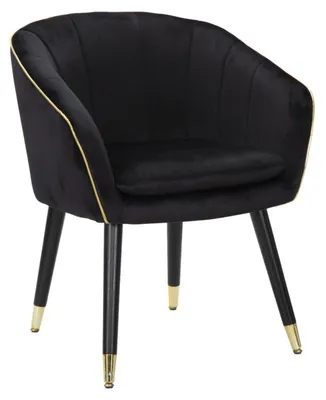 Immagine prodotto di Poltrona Paris nera e gold in tessuto con gambe dorate – 62 x 58 x H 78 cm