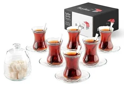 Zdjęcie produktu dla Szklanki do herbaty tureckie arabskie 120ML zestaw 12 sztuk prezent