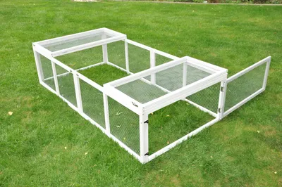 Produktbild von Freigehege Möhrchen grau/weiß – aufklappbar & verschließbar – 180 × 90 × 44,5 cm