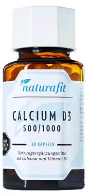 Produktbild von naturafit Calcium D3 500/1000 Kapseln, 60 St. Kapseln