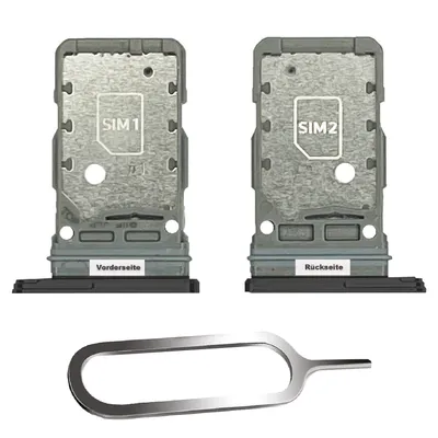 Produktbild von Samsung Galaxy S21 / Plus / Ultra 5G Sim Karten Halter Tray Adapter Fach Stecker Slot + Nadel Dual Schwarz