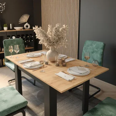 Obrázok produktu pre Jedálenský stôl Vicco Repose Antracit/zlatý dub 100 x 80 cm Rozšíriteľný, Model 55776