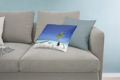 Produktbild von MuchoWow® Zierkissen Sofakissen Wohnzimmer Dekokissen 60x40 cm Hängematte - Palme - Strand - Kopfkissen - Polster mit Foto