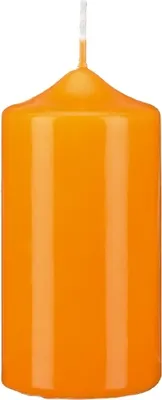 Produktbild von Stumpen Kerzen Mandarin Orange 6 x Ø 4 cm, 12 Stück getauchte Stumpenkerzen mit Spitzkopf in RAL Qualität