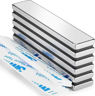 Obrázok produktu pre Silný neodymový magnet 60 x 10 x 3 mm, 6 kusov s lepidlom