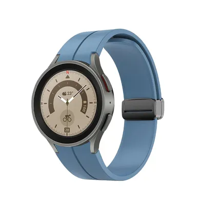 Produktbild von SYSTEM-S Armband 20 mm aus Silikon für Samsung Galaxy Watch 5 4 Smartwatch in Blau