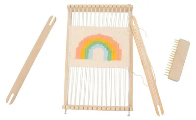 Image de Hout Weefgetouw Handwerken Knutselset, 11dlg.