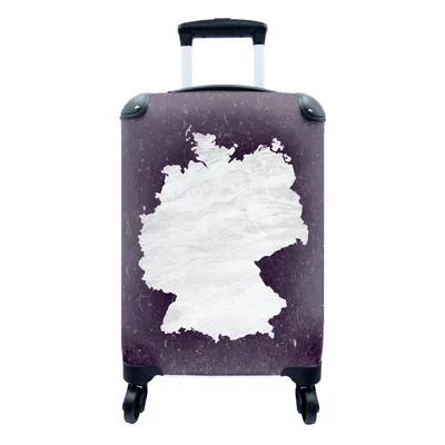 Produktbild von MuchoWow® Koffer Handgepäck Trolley Rollkoffer Kleine Reisekoffer mit 4 Rollen - Karte - Deutschland - Weiß - Cabin Size < 55x40x23 cm & 55x40x20 cm - Fotokoffer - Kabinenkoffer - Boardgepäck - Reise-Box - Reisekoffer - Reisegepäck - Koffer mit Bild - Trolley für Kinder