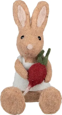 Immagine prodotto di Clayre & Eef figura decorativa coniglio 10x10x19 cm tessuto marrone