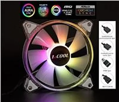 Produktbild von 1stCOOL AURA EVO ARGB PWM Crystal 120mm transparenter Lüfter