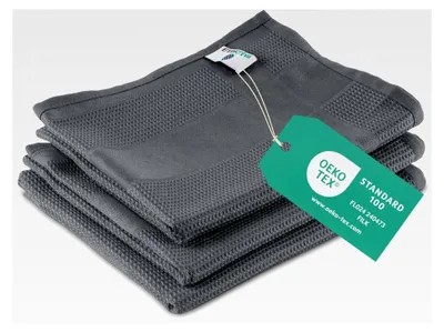 Produktbild von Mikrofaser Geschirrtücher (3er Set, 68x42 cm, grau/anthrazit) saugfähig, waschbar bis 60°C, Geschirrhandtücher, moderne Küchentücher