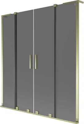 Zdjęcie produktu dla Mexen Velar L parawan nawannowy 140x150 cm, grafit/złoty, 2-skrzydłowy