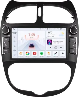 Immagine prodotto di Autoradio con Bluetooth, CarPlay, compatibile con Apple e Android, impianto stereo, navigatore, sistema di navigazione per Peugeot 206 / 206CC / 206SW (2000–2008)