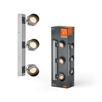Produktbild von Ledvance LED Deckenleuchte Wandlampe 3 Decor Spot Jupiter Silber 16,5W 1500lm Warmweiß 3000K schwenkbar