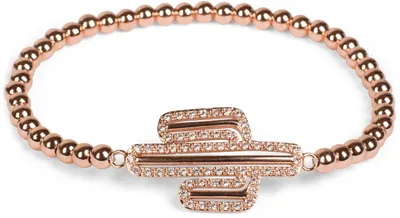 Produktbild von styleBREAKER Kugel Armband mit Strass besetztem Kaktus Anhänger, Gummizug, Kugelarmband, Schmuck, Damen 05040133