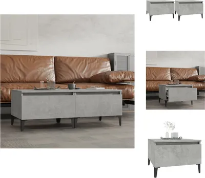 Productafbeelding van vidaXL Bijzettafels, 2 stuks, betonkleur, 50x46x35 cm, houtvezel - Bijzettafels