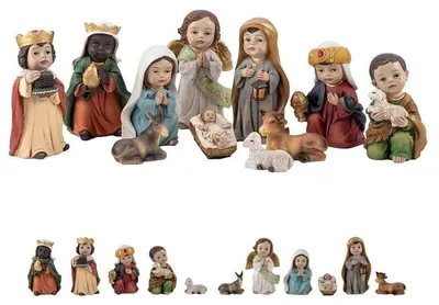 Harzfigur Belen, 11 Stück, handbemalt, 10 cm