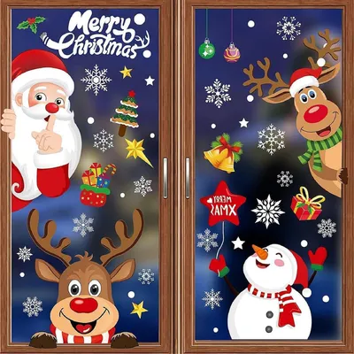 Produktbild von Fensterbilder Weihnachten Selbstklebend 8 Blätter PVC für Fenster & Glas