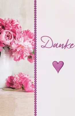 Produktbild von Danke  unverpackte Grußkarte mit Umschlag Blumen Danke