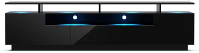 Produktbild von Klarstein TV Board Weiss, Wohnzimmer Möbel für TV, 195 cm Fernsehschrank mit Color-LEDs, Großes TV-Lowboard, Niedrige TV-Schränke mit Stauraum, Schrank für Fernseher, TV-Schrank Modern, Weiß