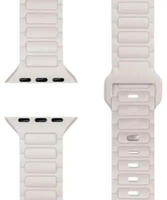 Produktbild von Pulse 3D Textur Armband für Apple Watch SE/10/9/8/7/6/5/4/3/2/1, Silikon Sportarmband, 38/40/41/42mm -  Polarstern Sandweiss
