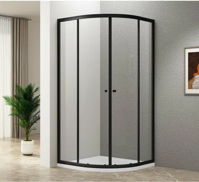 Zdjęcie produktu dla ARLETA BLACK Kabina prysznicowa kwadratowa 800x800mm, szkło przezroczyste