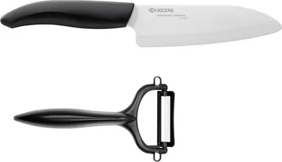 Image de KYOCERA Couteau Santoku Céramique Couteau de cuisine avec éplucheur Nouveau