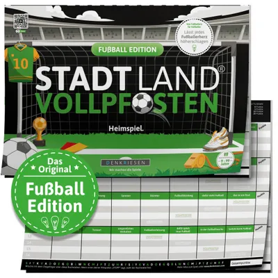 Immagine prodotto di D & R Denkriesen STADT LAND VOLLPFOSTEN® - FUßBALL EDITION - Heimspiel. - A4 DENSL2017