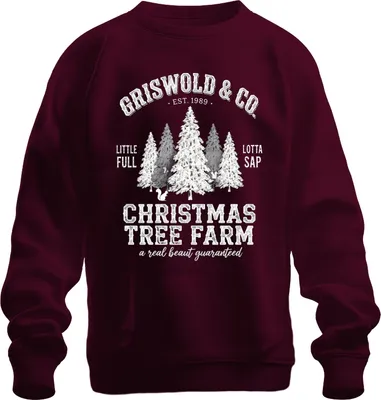 Produktbild von Christmas Tree Farm Griswold Est 1989 Weihnachtsbaumfarm Familie Uni Sweatshirt Pullover, Burgundy, M