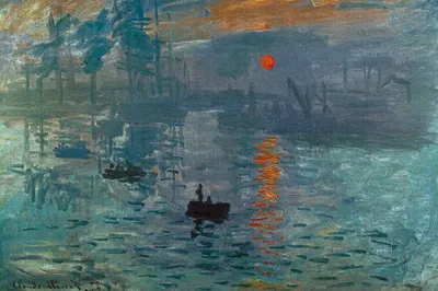 Obrázek produktu pro Claude Monet Art Print Obraz - Imprese, Východ slunce, 1872 (80 x 120 cm)