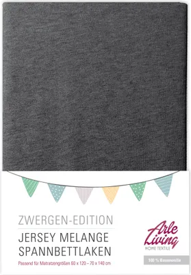 Produktbild von Melange Kinder Baby Jersey Spannbettlaken dunkel grau 60x120 - 70x140 cm meliert