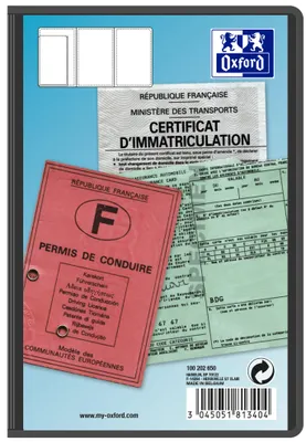 Zdjęcie produktu dla Oxford 100202650, Konwencjonalny folder na dokumenty, PCW, Czarny, Półprzezroczysty, Krajobraz/Portret, 95 mm, 145 mm