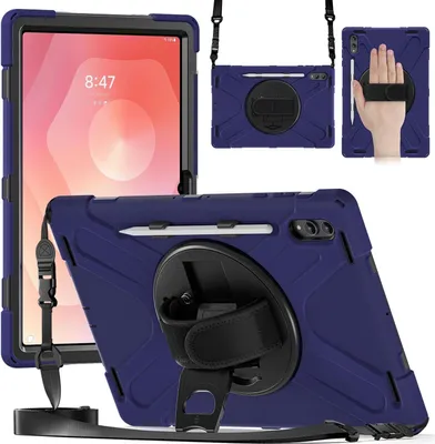 Obrázek produktu pro Hybridní pouzdro pro Samsung Galaxy Tab S11 Ultra Holder & Shoulder Strap D- Blue
