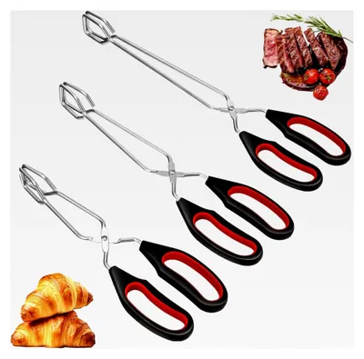 Produktbild von Grillzangen Set aus Edelstahl, 3-teilig, für Grill und Küche