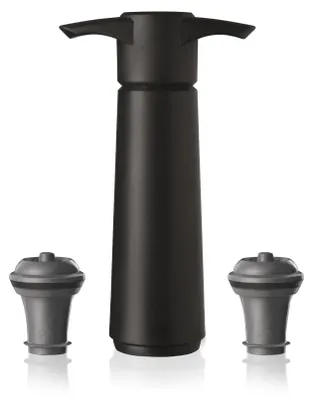 Weinbewahrpumpe mit 2 Vakuumstopfen, manuell, schwarz