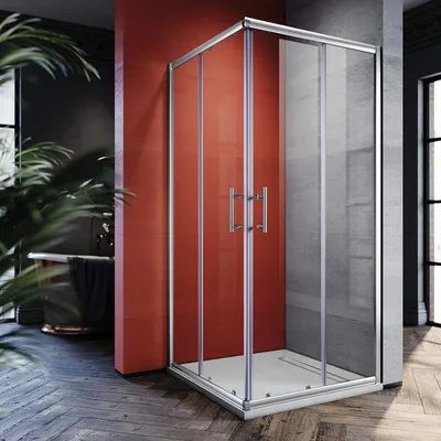 Obrázek produktu pro Sprchový kout - Rohová sprcha - Sprchové dveře - Sprchový kout se posuvnými dveřmi - Skleněné sprchové dveře - 100x100 cm