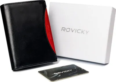 Image de Portefeuille homme richement garni en cuir naturel grainé RFID - Rovicky