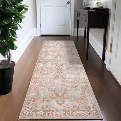 Productafbeelding van Keukenmat, gangtapijt, wasbaar, 60x210 cm, terracotta, polyester/TPR