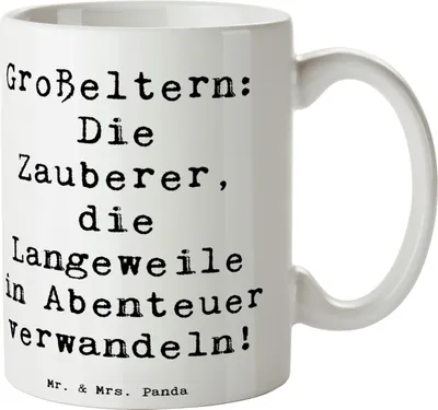 Produktbild von Mr. & Mrs. Panda Kaffeetasse Spruch Großeltern Zauberer - Weiß - Geschenk, Tasse mit Motiv, Becher, Generationen, Enkelkinder, Familienleben, herzerwärmende Sprüche, Pott