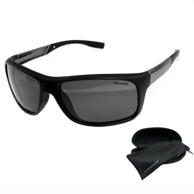 Produktbild von Sport Sonnenbrille Schwarz Anglerbrille Polarisiert Getönt 31gr. Angelbrille Radbrille schnelle Brille Brillenbox