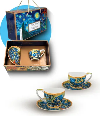 Produktbild von Carmani - Schwertlilien Vanessa Espressotasse - Kaffeetassen - Kaffeetassen mit Untertasse - Geschenkidee