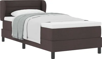 Obrázok produktu pre Posteľ s pružinovým rámom Tmavohnedá 90 x 190 cm látka