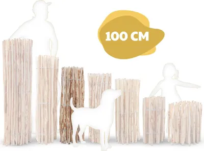 Produktbild von Staketenzaun Haselnuss Höhe 100 cm, Länge 5 Meter, Lattenabstand 7-9 cm