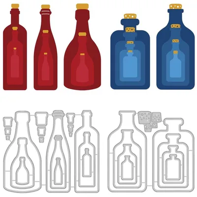 Set 2 Stile Stanzmesser Korkflasche Kohlenstoffstahl Prägeschablonen