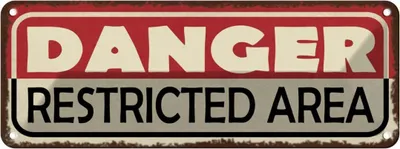 Produktbild von vianmo Blechschild 10x27 cm Danger restricted Area Warnschild Hinweisschild Sicherheit Vorsicht