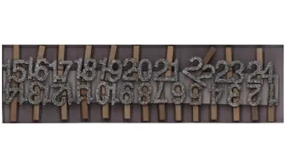 Produktbild von Adventskalender Zahlen-Clips, Holz, silber-glitzer