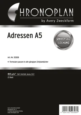 Produktbild von Formblätter Adressen A5 Packung mit 100 Stück